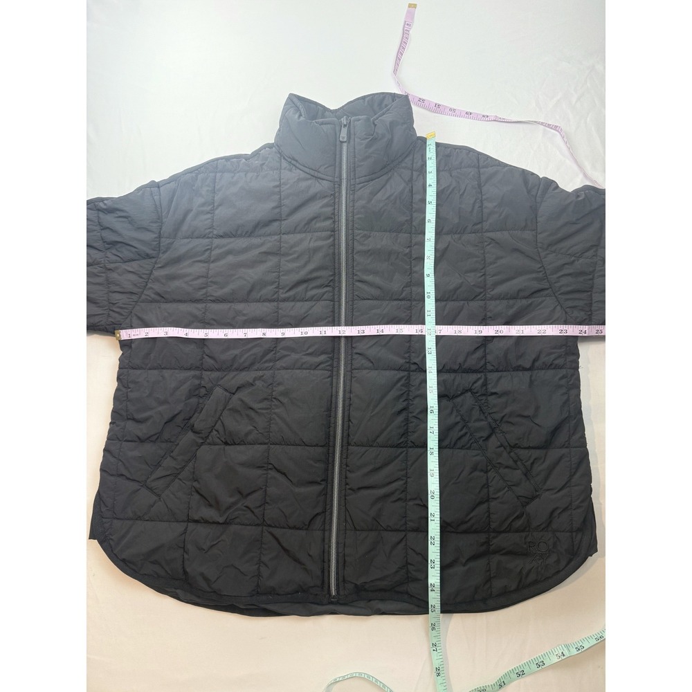 Roxy L Quilted Puffer Jacket Black Full Zip Lightweight Coat - Picture 5 of 8